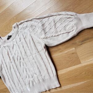 Tahari Cream Cable Knit Sweater
